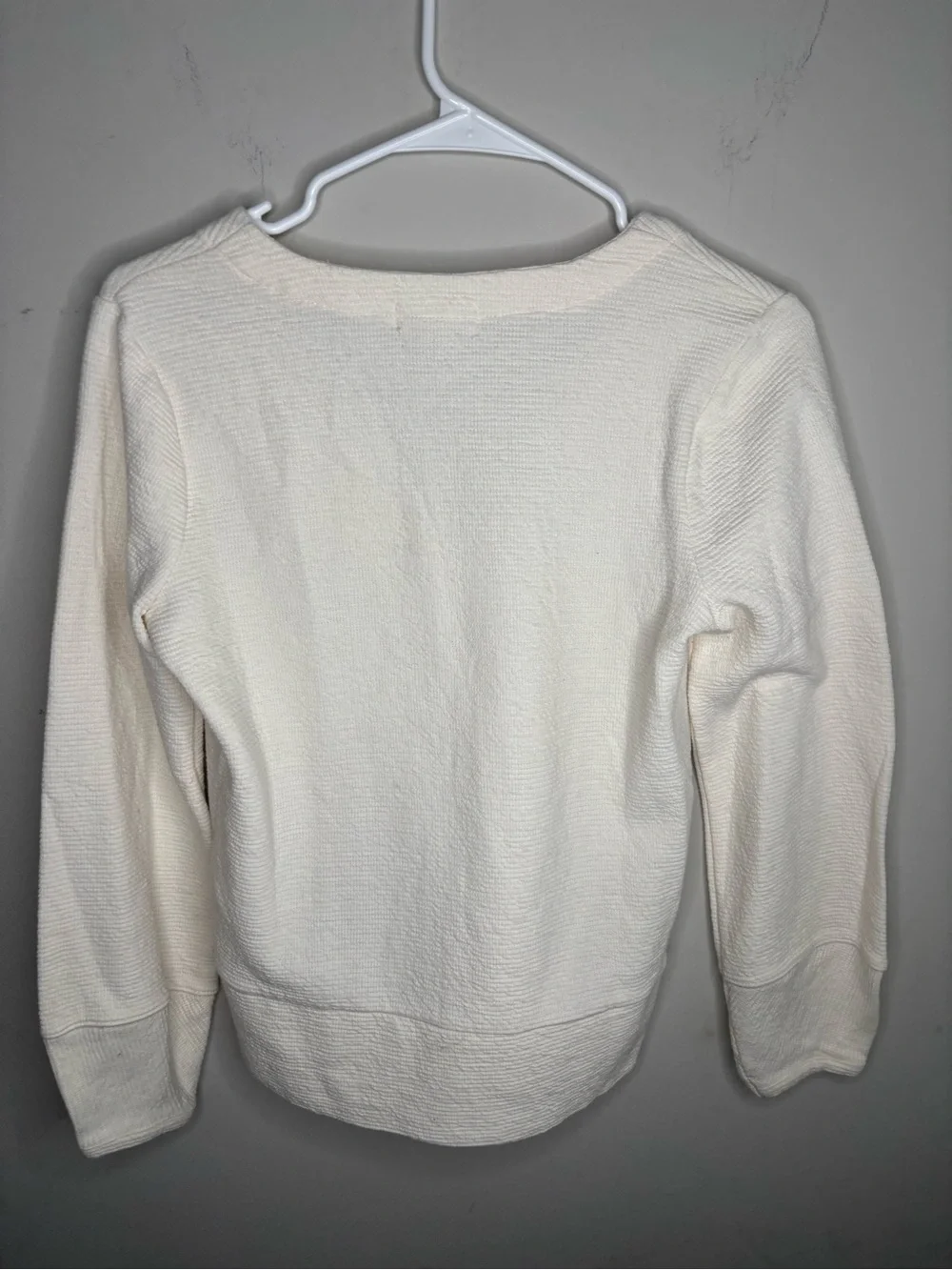 Madewell Cream Waffle-Knit V-Neck Button Cardigan SIZE Xs
